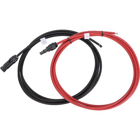 Meter langes Kupfer-Solarverlängerungskabel für Photovoltaikmodule, schwarz und rot, inklusive Stecker (1/5)