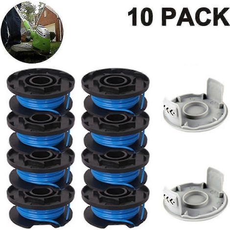 Bobine de fil de rechange pour coupe-bordures avec 2 capuchons inclus. Compatible avec les coupe-bordures sans fil Ryobi One+ AC14RL3A 18 V, 24 V et 40 V. (1/5)