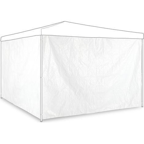 Relaxdays Seitenteile für Pavillon, 2er Set, 3x2 m, wasserdicht, ohne Fenster, Klettverschluss, PE Seitenwand, weiß (1/5)