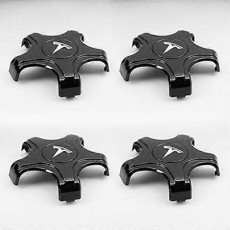 Lot de 4 enjoliveurs noirs et blancs pour Tesla Model 3 Aero H (1/4)