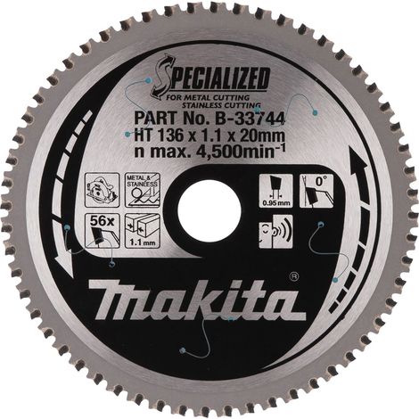 Makita B-33744 Circular Saw Metal blade 136mm x 20mm x 56T