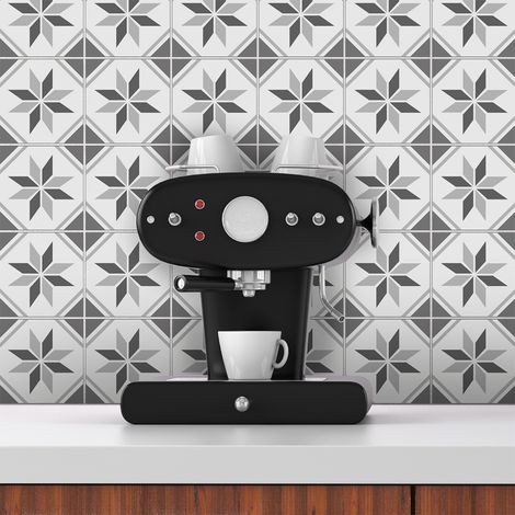 Sticker Mural Carrelage adhésif Cuisine Salle de Bain - 30 STICKERS CARREAUX DE CIMENT AZULEJOS ISIA - 30stickers15x15cm (1/5)