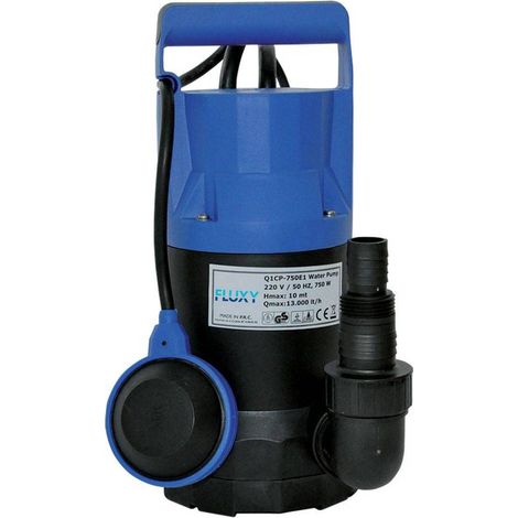 ELETTROPOMPA SOMMERGIBILE IN PVC 750 watt - 13000 litri/h - hp 1,0