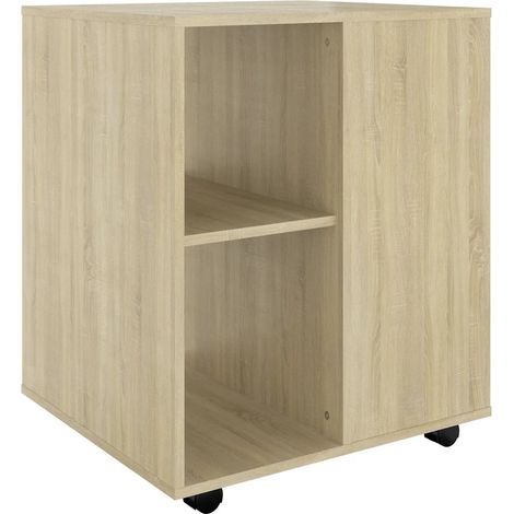Armoire à roulettes moderne fonctionnelle bureau 60 x 53 x 72 cm en bois d'ingénierie chêne sonoma (1/5)