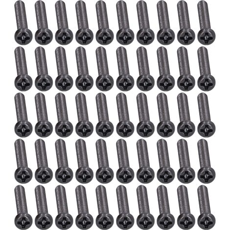 50 vis à métaux à tête cylindrique en acier DIN 7985, entièrement filetées, zinguées noires, M3x20 (1/5)
