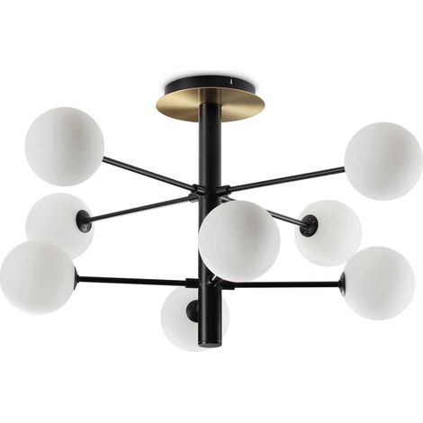 Plafoniera Contemporanea Cosmopolitan Metallo Nero 8 Luci G9 15W 3000K Ip20