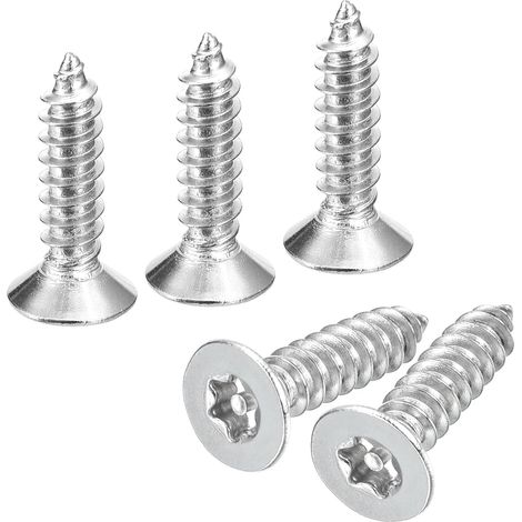 60Pcs Vis À Tête Plate Fraisée Torx M6 x 16mm Pour Bois (Argent) (1/5)