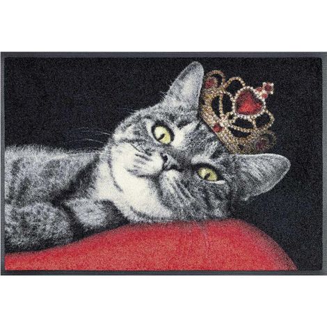 Paillasson ROCAT 50x75 noir tissé motif animaux