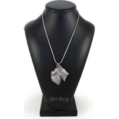 Schnauzer, Schnauzer I - collana con ciondolo a forma di cane su catena d'argento, gioiello unico di Art-Dog (1/5)