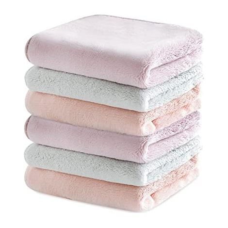 6 Pack Kitchen Hand Towels with Hanging Loop, Double-Sided Two-Tone Towel, Thick, Soft and Quick-Drying Hands, Double-Layer Absorbent
