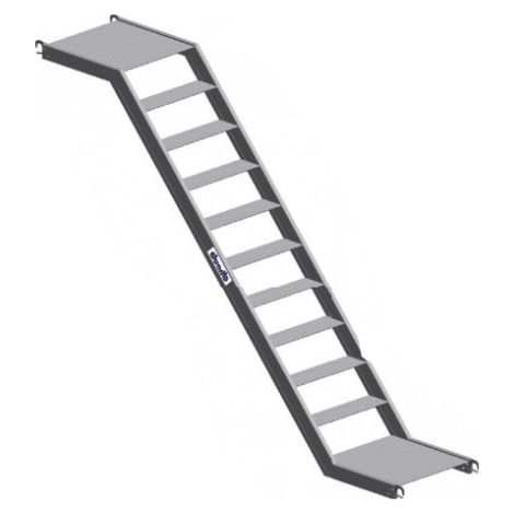 DUARIB - Escalier à paliers - travée de 3m - hauteur : 2m - pour échafaudage MULTI 4X - aluminium