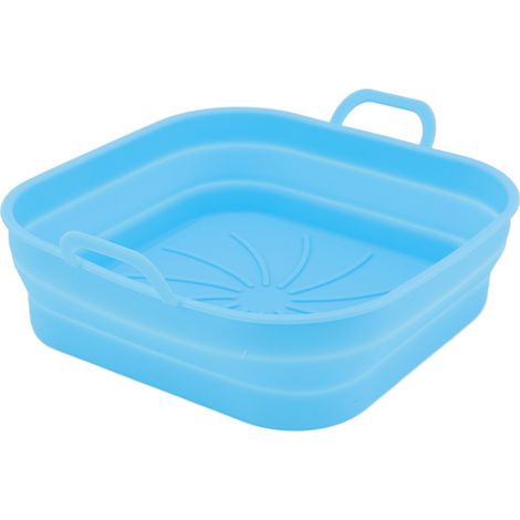 de friteuse carré pliable en silicone bleu 20 5 cm