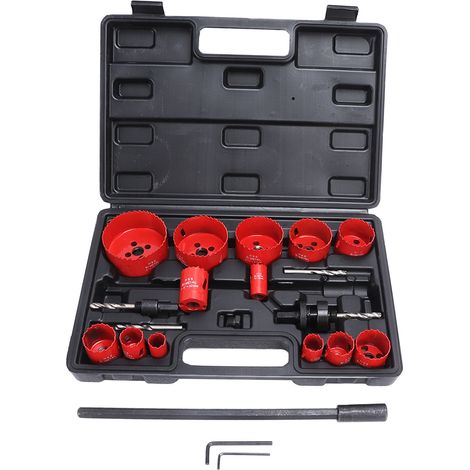 Kit 21 pièces scie cloche HSS coupe rapide avec foret, rallonge, adaptateur fileté et clé hexagonale (1/5)