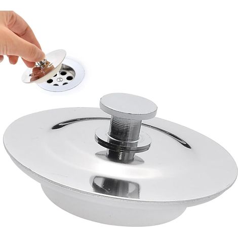 Universal Bath Plug for 40-45mm Holes – Stainless Steel Sink Stopper with Silicone Seal – Replacement Plug for Bathroom, Kitchen, Bathtub, Basin – Anti-Leak, Rust-Resistant Drain Stopper (1/5)