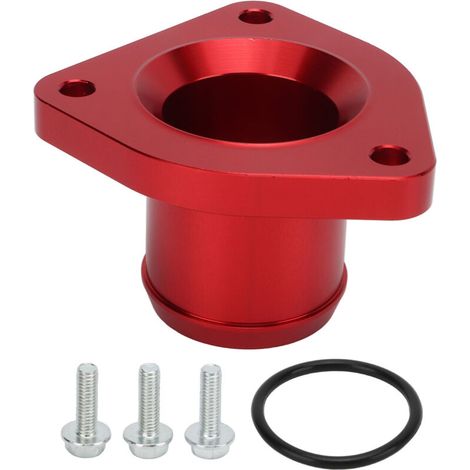 Ersatz-Thermostatgehäuse aus 6061-T6 Billet-Aluminiumlegierung für Ford Powerstroke 7.3L (1999–2003), rot (1/4)