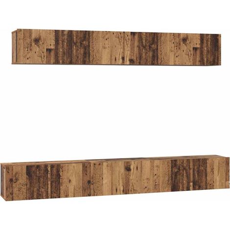 Maison Exclusive - TV-Schrankset Wandmontiert 5 pcs Altholz Holzw