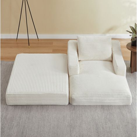 Divano letto singolo lounge in foam bianco OKMYHOME (1/5)
