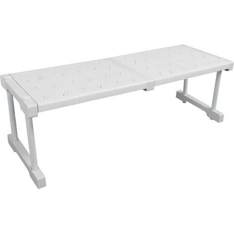 Étagère de penderie réglable, gain de place, avec système coulissant pour lavabo, largeur 24 cm, hauteur 22 cm, longueur 47 à 68 cm / 18,5 à 26,8 pouces (1/5)