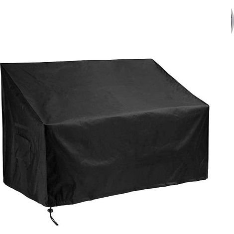 Housse de protection pour banc de jardin, housse de banc d'extérieur, protection pour mobilier de jardin, housse pour banc de jardin 4 places (190 x 66 x 89 cm), noir (1/4)