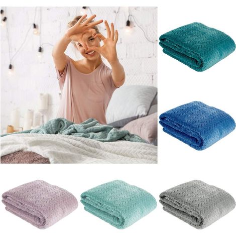 Plaid en Plastique Ultra Doux et Moelleux Bleu foncé 170 x 210 cm (1/5)