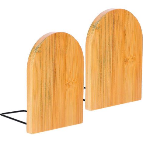 Porte-livres créatif en bambou organisateur de livres décoratif pour bureau (lot de 2) (1/4)