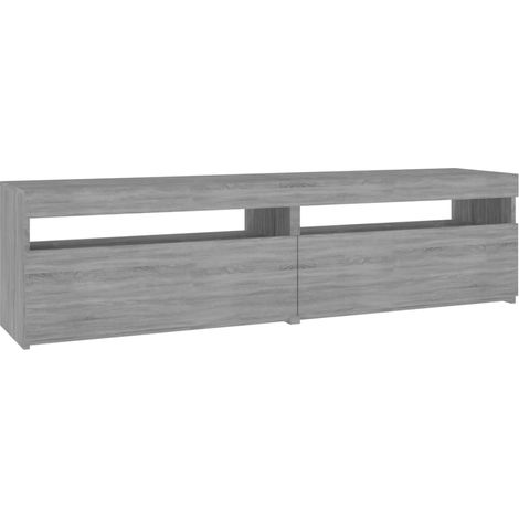 Mobile TV multimediale scaffale TV credenza televisione sala da pranzo soggiorno camera da letto con luci a LED 2 pezzi sonoma 75 x 35 x 40 cm grigio 020028885
