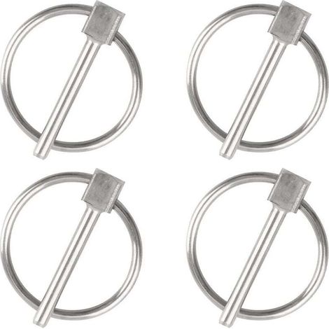 Goupille de sécurité, 4PCS Dia 3mm en acier inoxydable Goupille de sécurité ronde Goupille de verrouillage de remorque Goupille de fixation de Lynch pour piste, ferme, pelouse