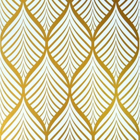 Papier Peint à Motif Géométrique Jaune et Blanc Minimaliste Moderne Film Vinyle Auto-Adhésif Imperméable pour Salle de Bain Salon Chambre à Coucher de Cuisine 44,5x600cm (1/4)