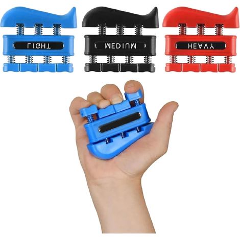 Lot de 3 Hand Grip - Kit pour Renforcement de la Main et la Musculation - Accessoire de Muscu et Reeducation - Pour Muscler Doigts - Main - Avant Bras - Poignet (1/5)