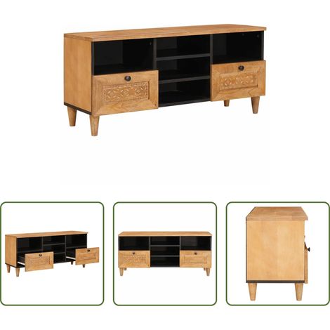 Meuble TV - Unites TV Marron Clair 100 x 33 x 46 cm Bois d'ingénierie (1/5)