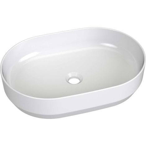 Ravak Zeta Slim - Lavabo 55x37 cm, sans trop-plein, sans trou pour robinetterie, blanc XJX01155007 (1/4)