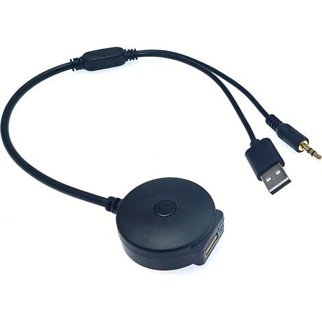 Adaptateur Bluetooth Audio - Entrée 3.5 mm AUX et USB - Pour Systèmes Audio Automobiles Sans Bluetooth - 1 Pièce