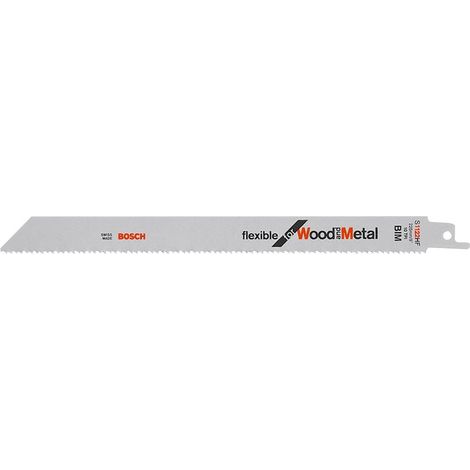 Bosch Säbelsägeblatt S 1122 HF, Flexible for Wood and Metal, 100er-Pack