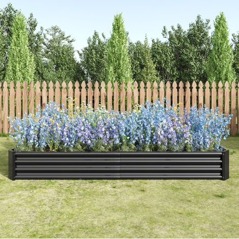 Bancal elevado de acero galvanizado negro sin fondo 232 x 113,5 x 30 cm - OKWISH (1/5)