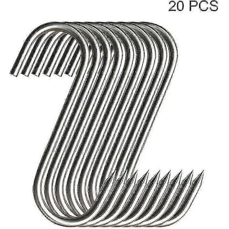 Filiyano-Crochets de boucher en acier inoxydable - Lot de 20 - Fumage à chaud et à froid - Ustensile de cuisine pratique (1/2)