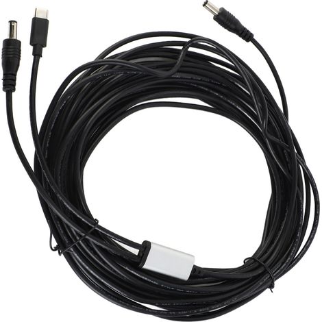 Câble alimentation DC 10m mâle mâle étanche avec USB C converti 20V pour Mini, rallonge secteur caoutchouc cuivre (1/5)