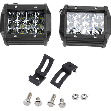 Paire de 10 cm 4 rangées 36W LED barre de travail universelle, phare de route pour camion et voiture, modification (1/5)
