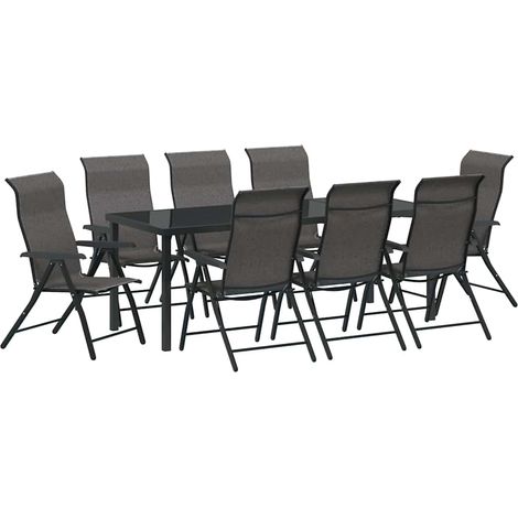 Maison Exclusive - Set da Pranzo per Giardino 9 pcs Grigio