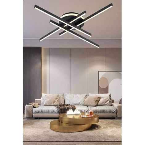 TrAdE Shop Traesio - Plafoniera A Led 45 W Nero Da Soffitto Lampadario Luce 6500k 4000k 3000k Pn-21n - -Bianco Caldo -