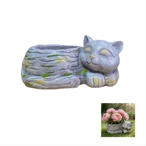 Pot en forme de chat en forme de chat endormi pour expositions de d'intérieur et d'extérieur pots de fleurs, expositions de (1/5)