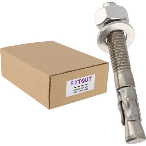 Lot de 25 goujons d'ancrage en acier inox A2 M12 - Diamètre 12 mm - Longueur 75 mm
