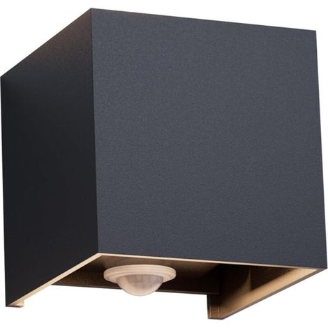 12W Applique Murale Extérieur avec Détecteur de Mouvement,IP65 Éclairage Mural extérieur/intérieur avec Angle de Faisceau Réglable, Applique Murale Up Down,4000K,Anthracite