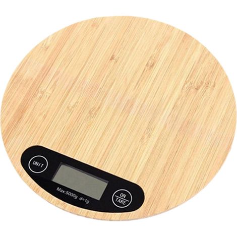 Küchenwaage, 2-in-1, elektronische Holzwaage für flüssiges Kochen