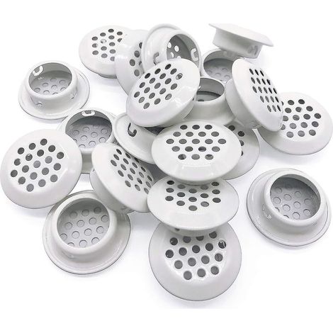 20 Lüftungsgitter, 25 mm runde Lüftungsgitter für die Dachuntersicht, runde Edelstahl-Lamellen (weiß) (1/5)
