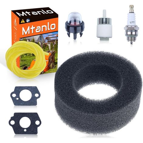 Filtre à air Carburant Ligne Amorçage pour Bolens BL410 BL100 41BD100G765 Taille-haies à fil, Filtre à air, Filtre à carburant, Poire d'amorçage, Ligne de carburant, Bougie, Joint de carburateur (1/5)