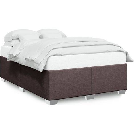 Maison Exclusive - Cadre de lit sans matelas marron foncé 160x200 cm tissu