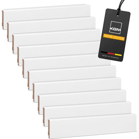 KGM Sockelleiste weiß Kiefer Massivholz lackiert RAL9016 24m 16x58mm