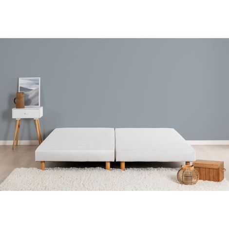 Sommiers tapissiers a lattes x 2 - 180 x 200 - Bois massif blanc + pieds - FINLANDEK Rakenne (1/4)