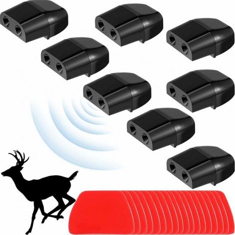 8 Pieces Animal Car Devices Deer Warning Dual Construction Deer Devices, Alert Horn Whistle(Black) (1/5)