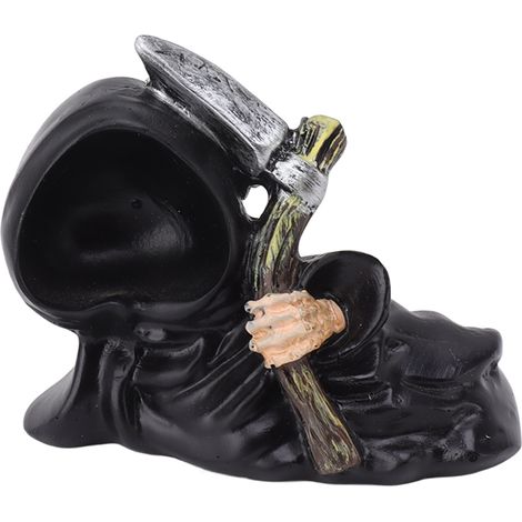 Statue de Grim Reaper Sculpture Résine Gothique Décor Bureau pour Halloween avec Faux (1/5)